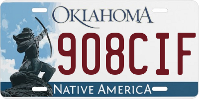 OK license plate 908CIF