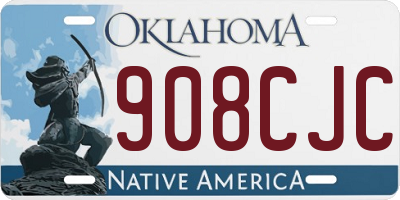 OK license plate 908CJC
