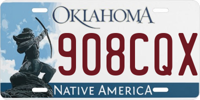 OK license plate 908CQX