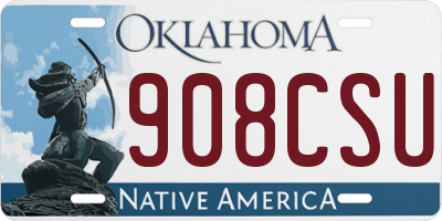 OK license plate 908CSU
