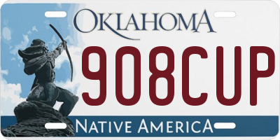 OK license plate 908CUP