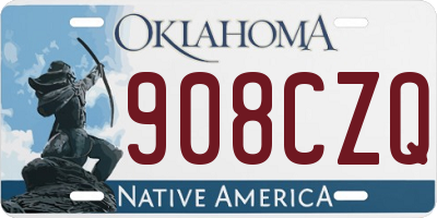 OK license plate 908CZQ