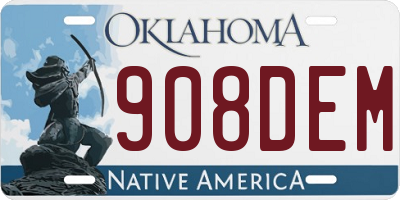 OK license plate 908DEM