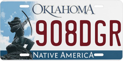 OK license plate 908DGR