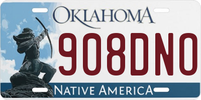 OK license plate 908DNO