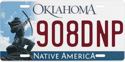 OK license plate 908DNP