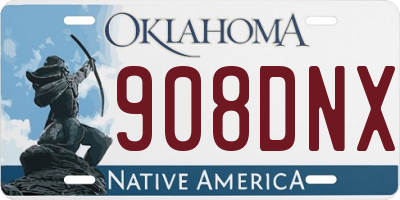 OK license plate 908DNX