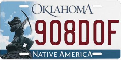 OK license plate 908DOF