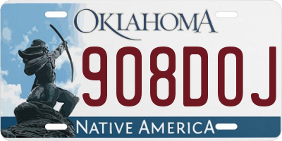 OK license plate 908DOJ