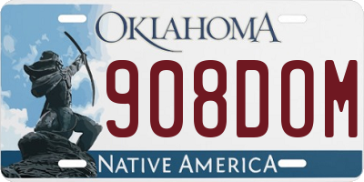 OK license plate 908DOM