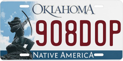 OK license plate 908DOP