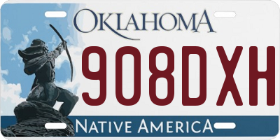 OK license plate 908DXH