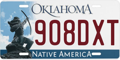 OK license plate 908DXT