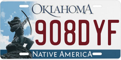 OK license plate 908DYF