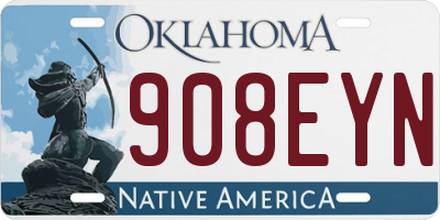 OK license plate 908EYN