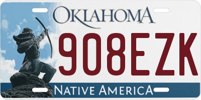 OK license plate 908EZK