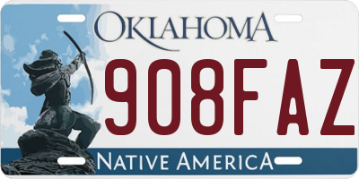 OK license plate 908FAZ