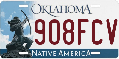 OK license plate 908FCV