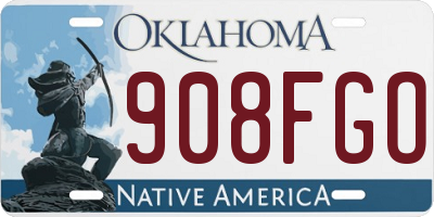 OK license plate 908FGO