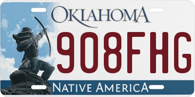 OK license plate 908FHG