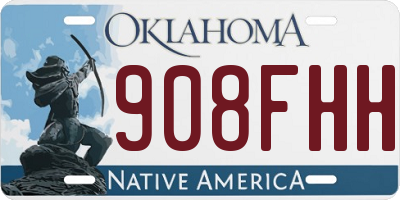 OK license plate 908FHH