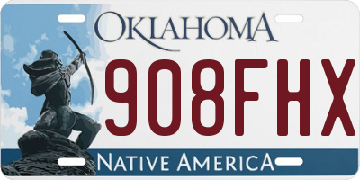 OK license plate 908FHX