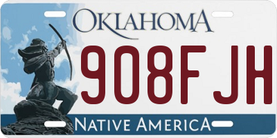 OK license plate 908FJH