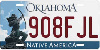 OK license plate 908FJL