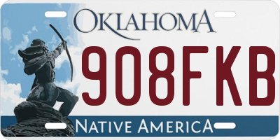 OK license plate 908FKB