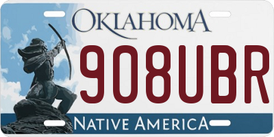 OK license plate 908UBR