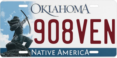 OK license plate 908VEN