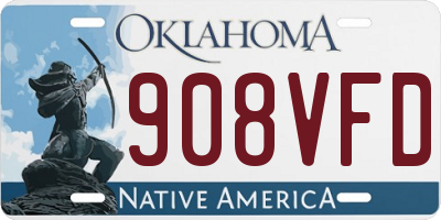 OK license plate 908VFD