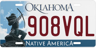 OK license plate 908VQL