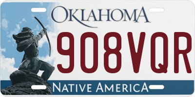 OK license plate 908VQR