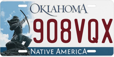 OK license plate 908VQX