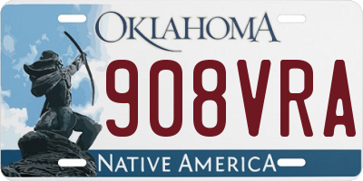 OK license plate 908VRA