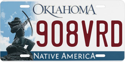 OK license plate 908VRD