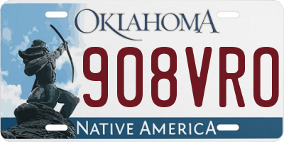 OK license plate 908VRO