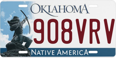 OK license plate 908VRV