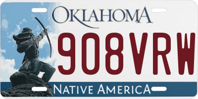 OK license plate 908VRW