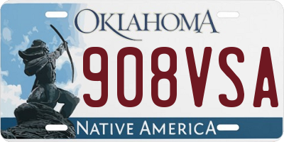 OK license plate 908VSA
