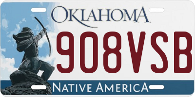 OK license plate 908VSB