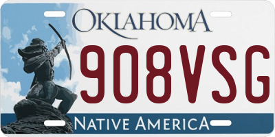 OK license plate 908VSG