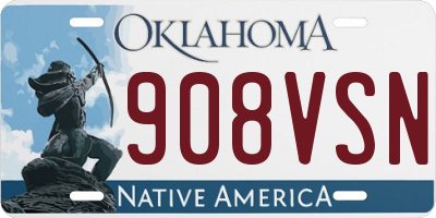 OK license plate 908VSN