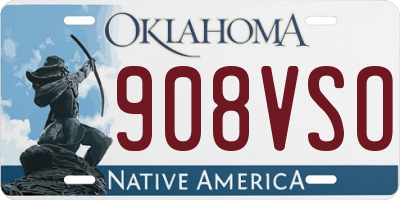 OK license plate 908VSO