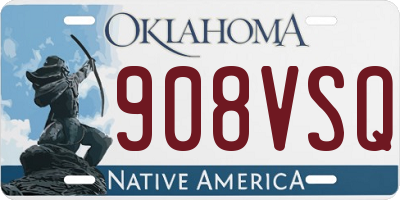 OK license plate 908VSQ
