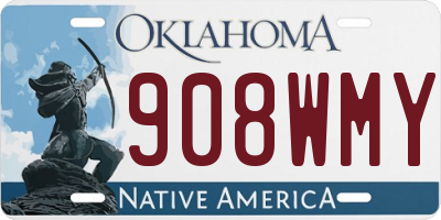 OK license plate 908WMY