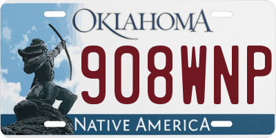OK license plate 908WNP