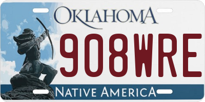 OK license plate 908WRE
