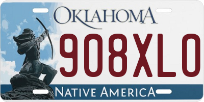 OK license plate 908XLO